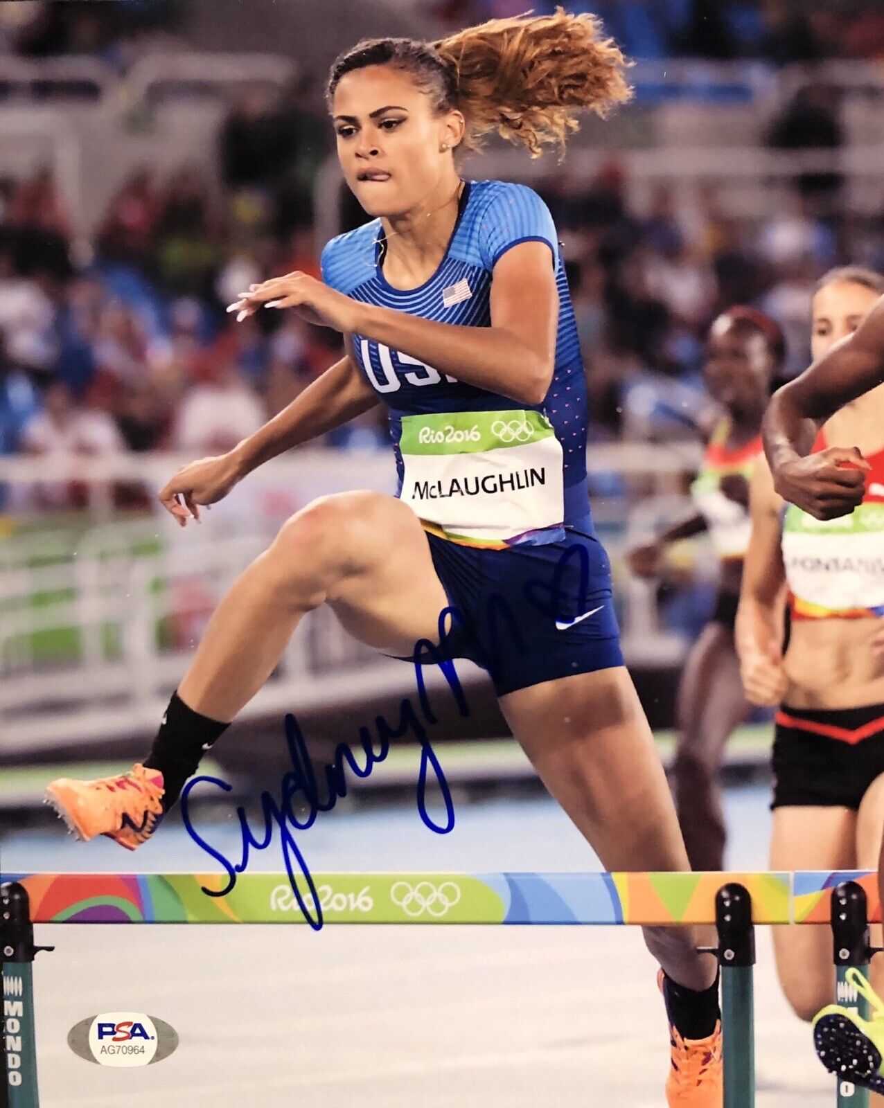 Sydney Mclaughlin Signed Autographed Olympic Sprinter Gold 8x10 Photo Poster painting Psa/Dna