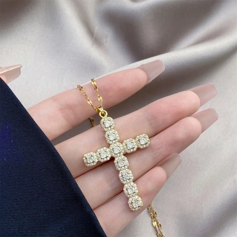 3 Pieces Elegant Minimalist Leaf Four Leaf Clover Insect Stainless Steel Plating Inlay Zircon Pendant Necklace