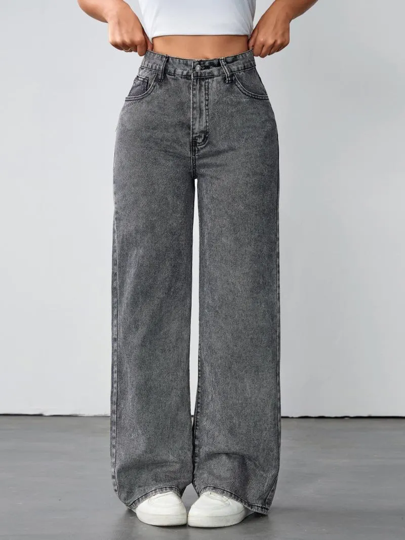 Women's Vintage Style Loose Fit Straight Leg Jeans, Casual Fitted Denim Jeans for Fall & Winter, Classic Boyfriend Look Women's Vintage Style Loose Fit Straight Leg Jeans, Casual Fitted Denim Jeans for Fall & Winter, Classic Boyfriend Look