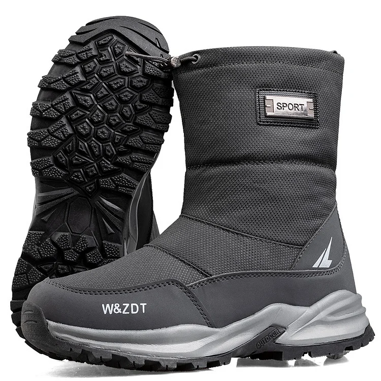 Men's winter outdoor thickened warm waterproof anti-slip high-top snow boots  Stunahome.com
