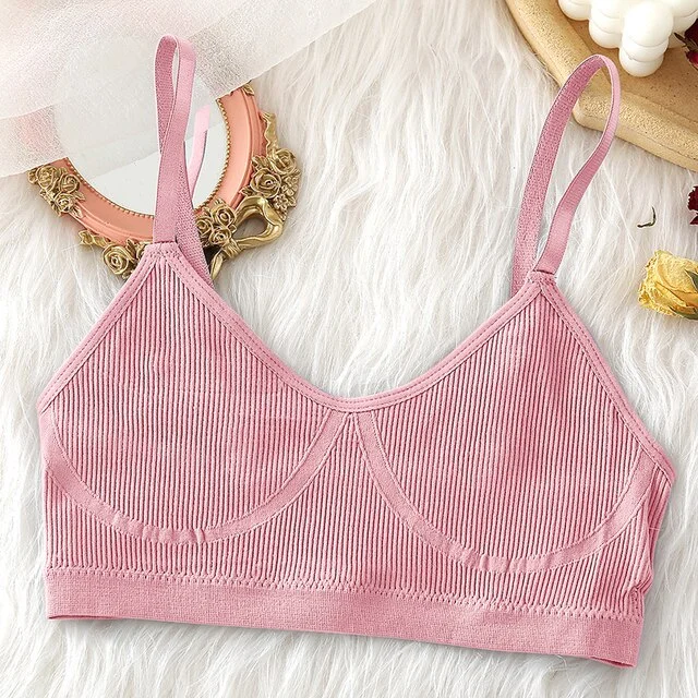 Women Sexy Underwear Seamless Bra Set High Waist Panties Female Bralette Lingerie Fitness Crop Top Simple Active Girls Sport Bra