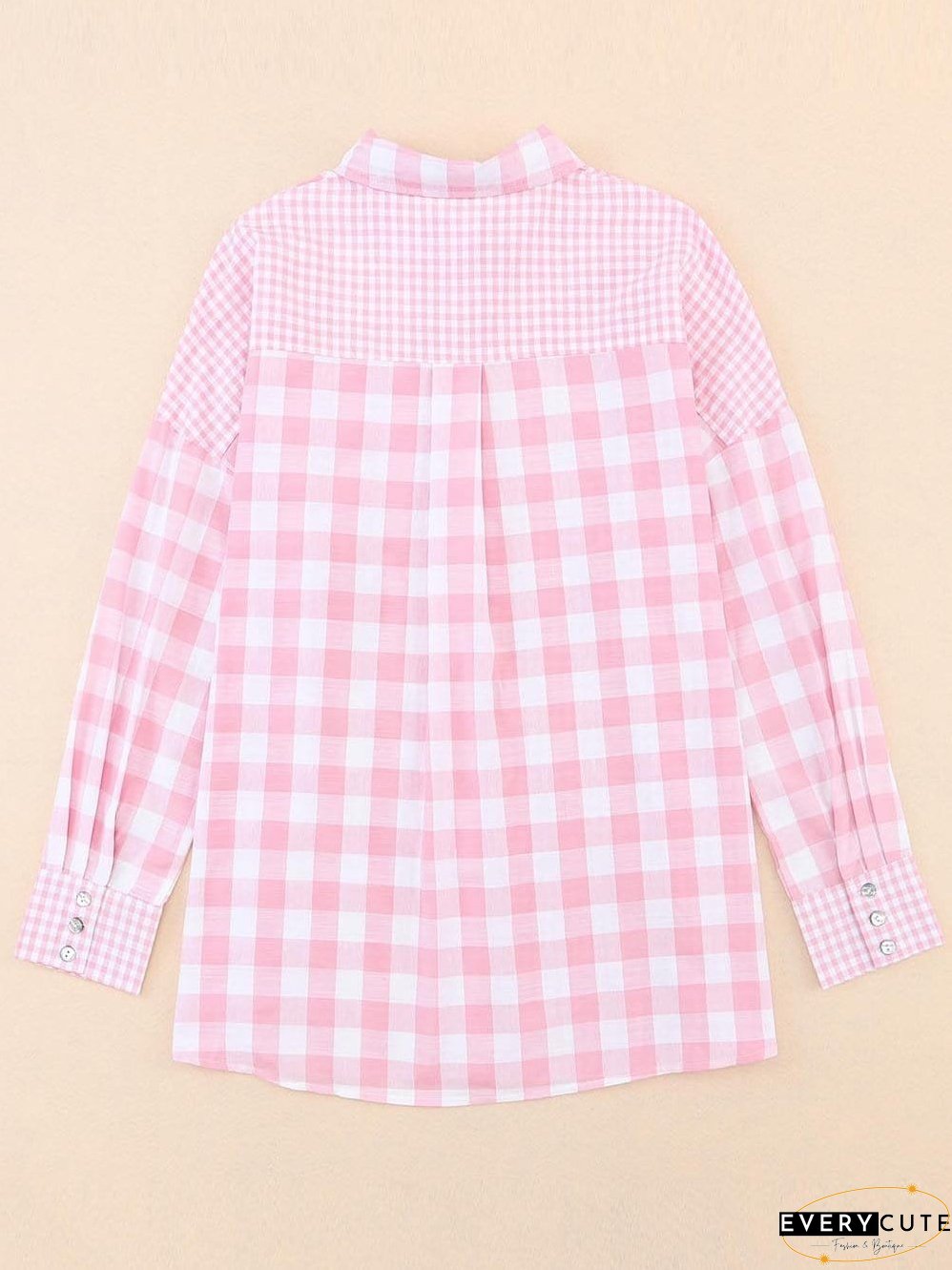 Cute Pink and White Plaid Shirt