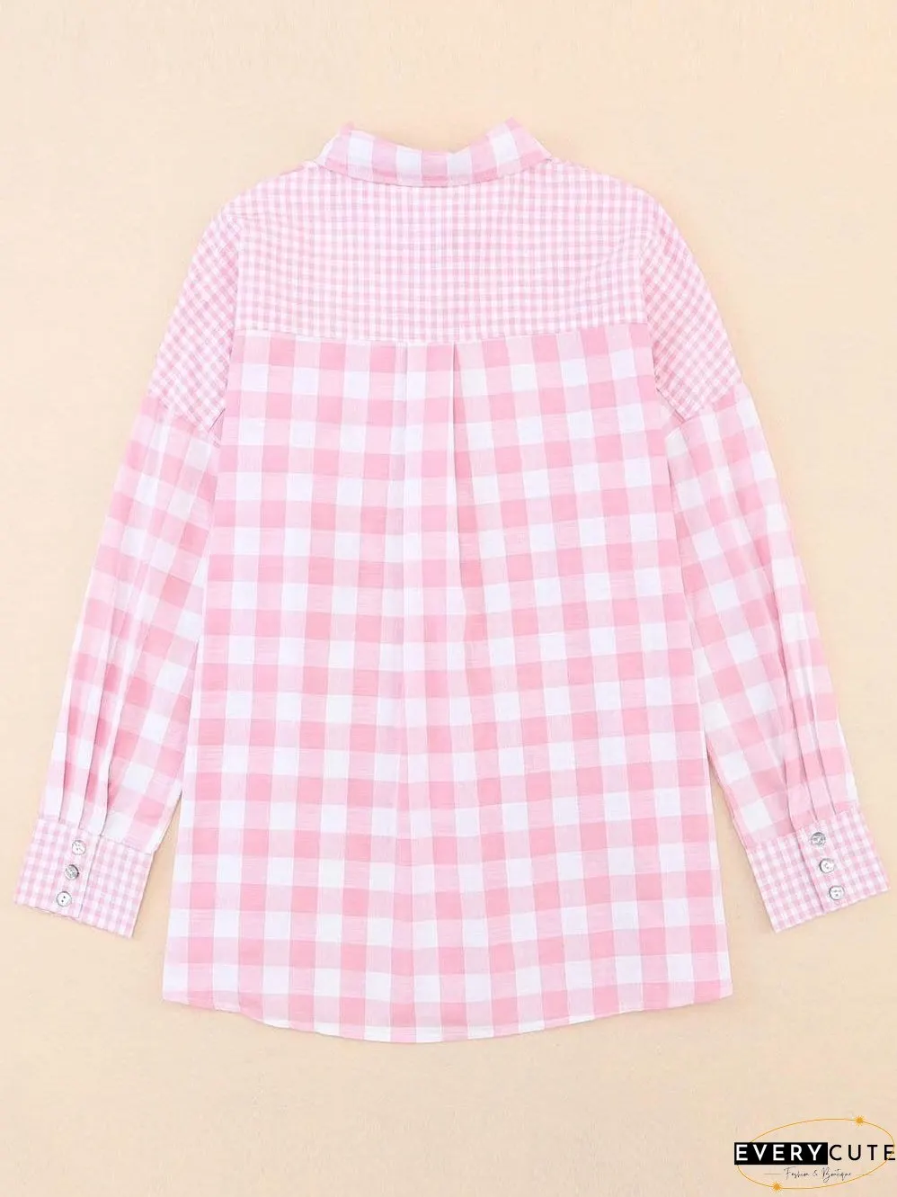 Cute Pink and White Plaid Shirt