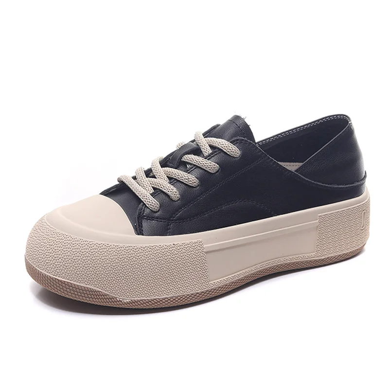 Yyvonne Layer Of Cowhide Shoes Women's Spring And Autumn Casual Women's Shoes Commuting Small White Shoes Korean Leather Single Shoes Korean Version Of The Trendy Shoes