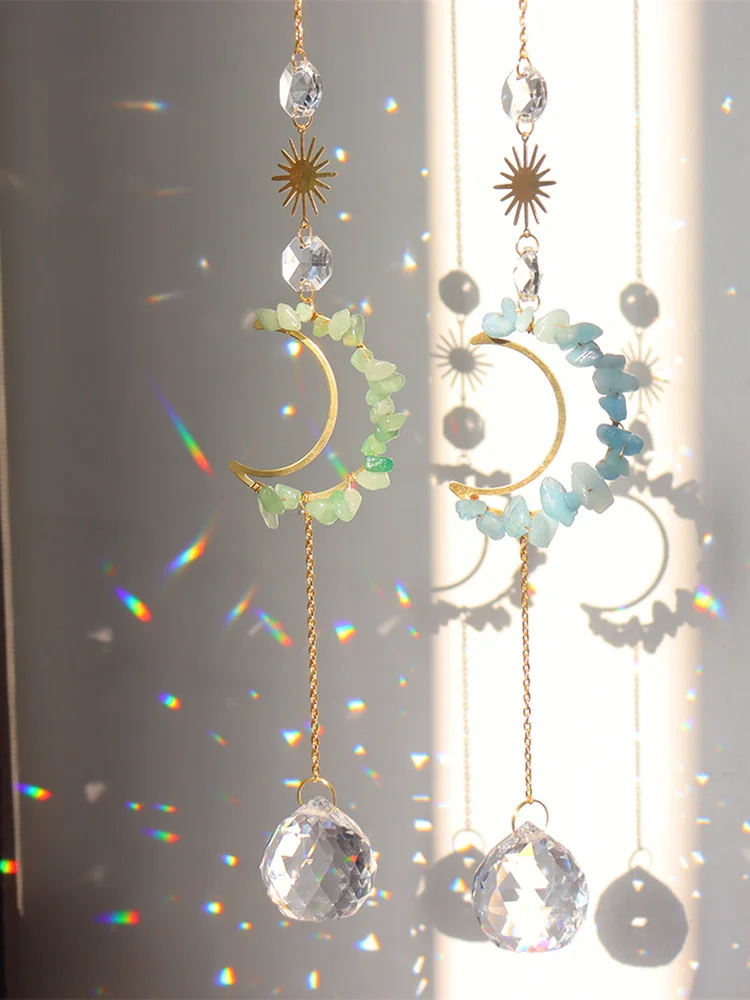 Crystal Windchime Dream Catchers Moon Flower Chandelier Balcony Home Decor