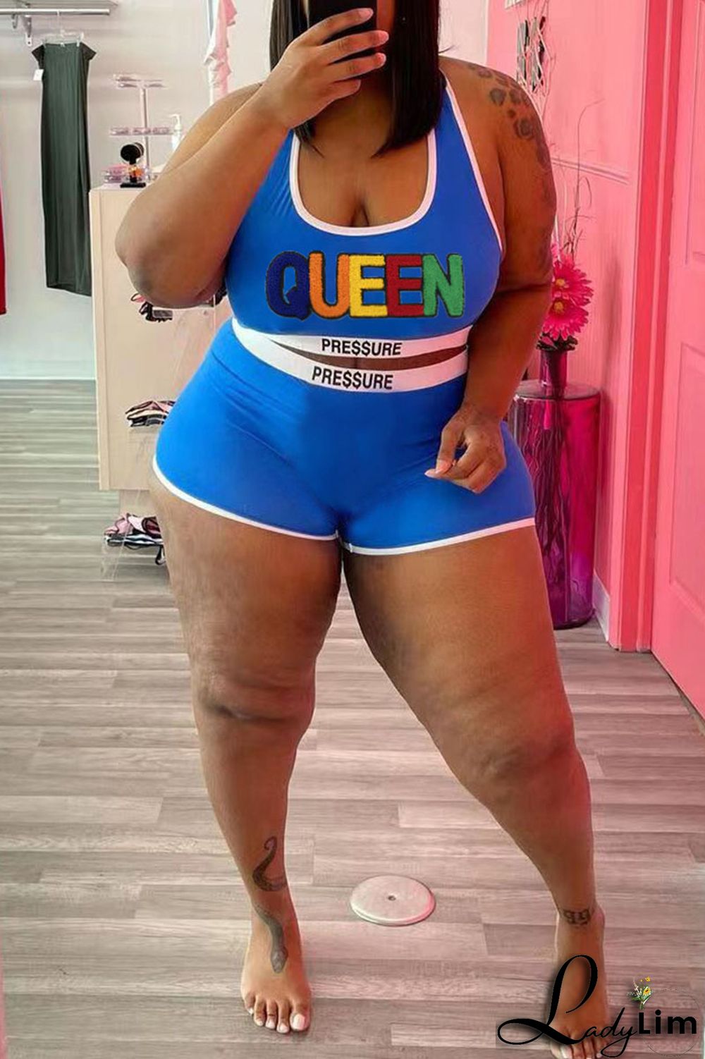 Red Casual Sportswear Solid Embroidered Split Joint U Neck Plus Size Two Pieces