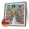 Colorful City House - Partial Special Shaped Diamond Painting 30*30cm