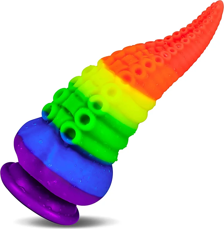 Colorful Tentacle Dildo Octopus Huge Anal Plug Premium Liquid Silicone, Leyuto Monster Dildo Adult Sex Toy with Dong-Strong Suction Cup for Vaginal G-Spot & Anal Play