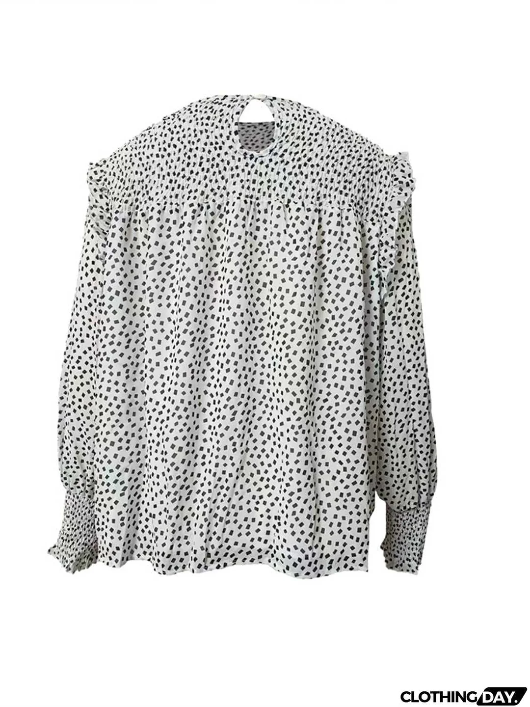 Round Neck Lantern Sleeve Blouse
