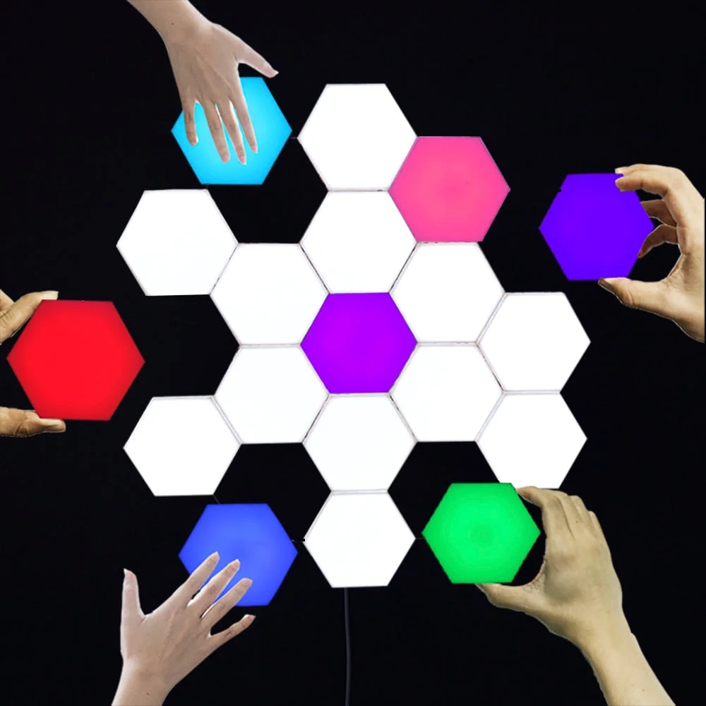 Modern RGB LED Night Light FKids Bedroom Lamp Quantum Modular Sensitive Lamp Touch Helios Lighting Indoor Bedside Magnetic Light