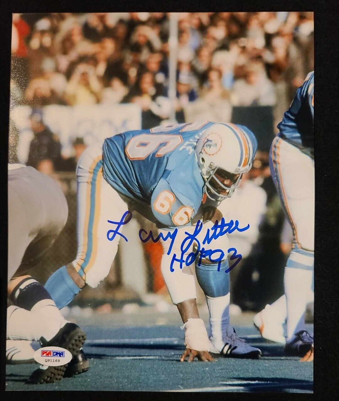 LARRY LITTLE signed Insc. HOF 93 8x10 Photo Poster painting NFL Miami Dolphins PSA/COA