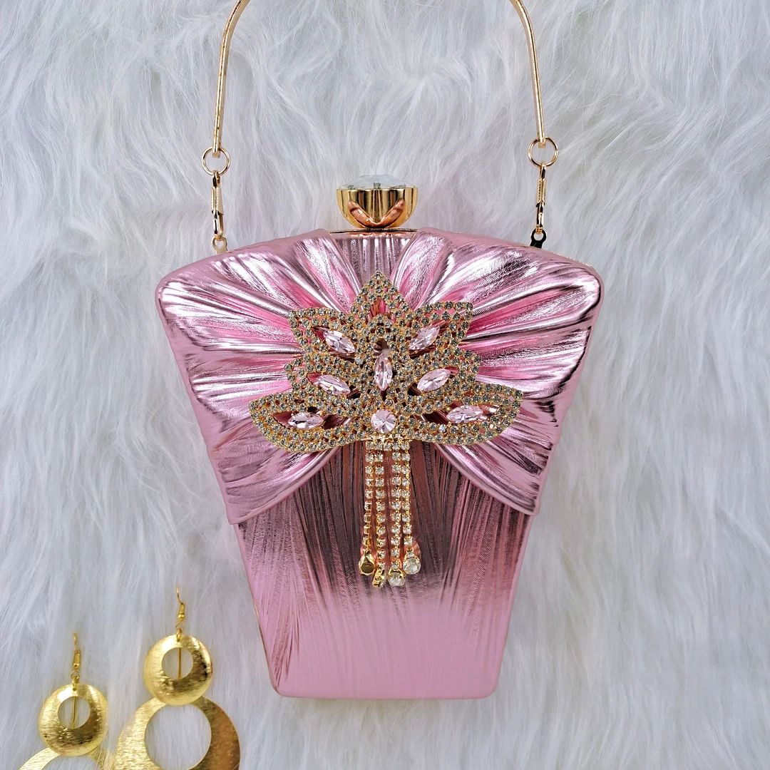 QSGFC Spring New Italian Design Embossed Smooth Leather Women Pink Shoes And Bag Set For Party High Quality Lady Occasion Shoes