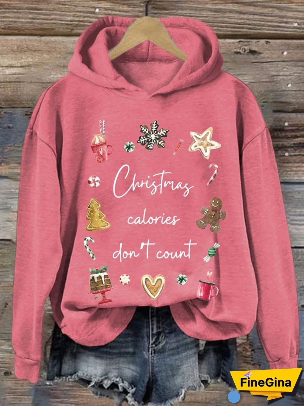 Women's Christmas Calories Don’t Count Print Sweatshirt