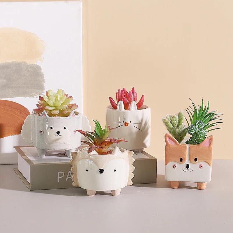 Boxy Animal Ceramic Succulent Planters