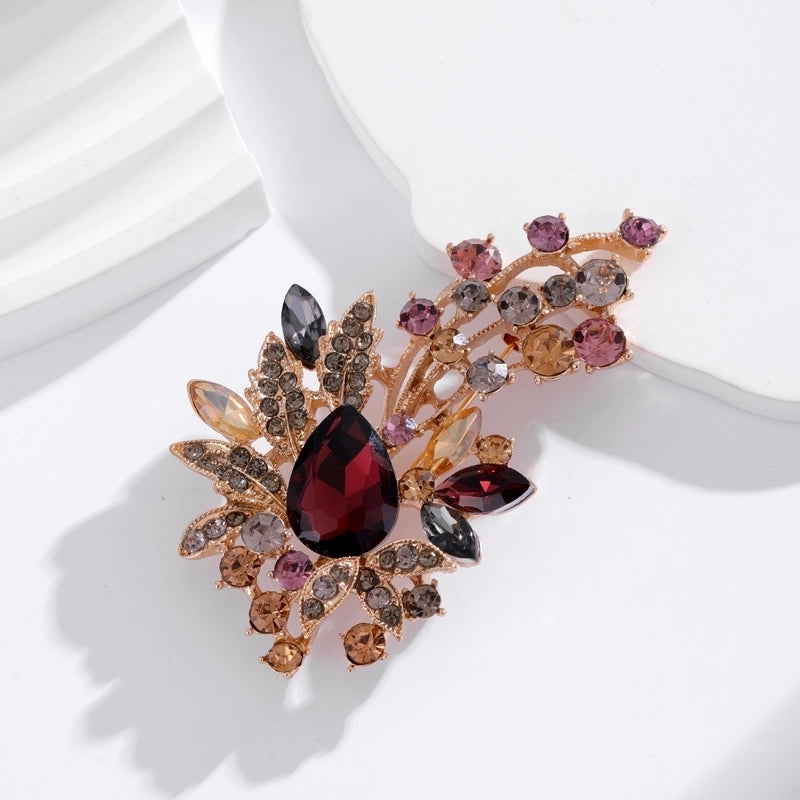 IG Style Shiny Flower Bow Knot Alloy Inlay Rhinestones Pearl Unisex Brooches