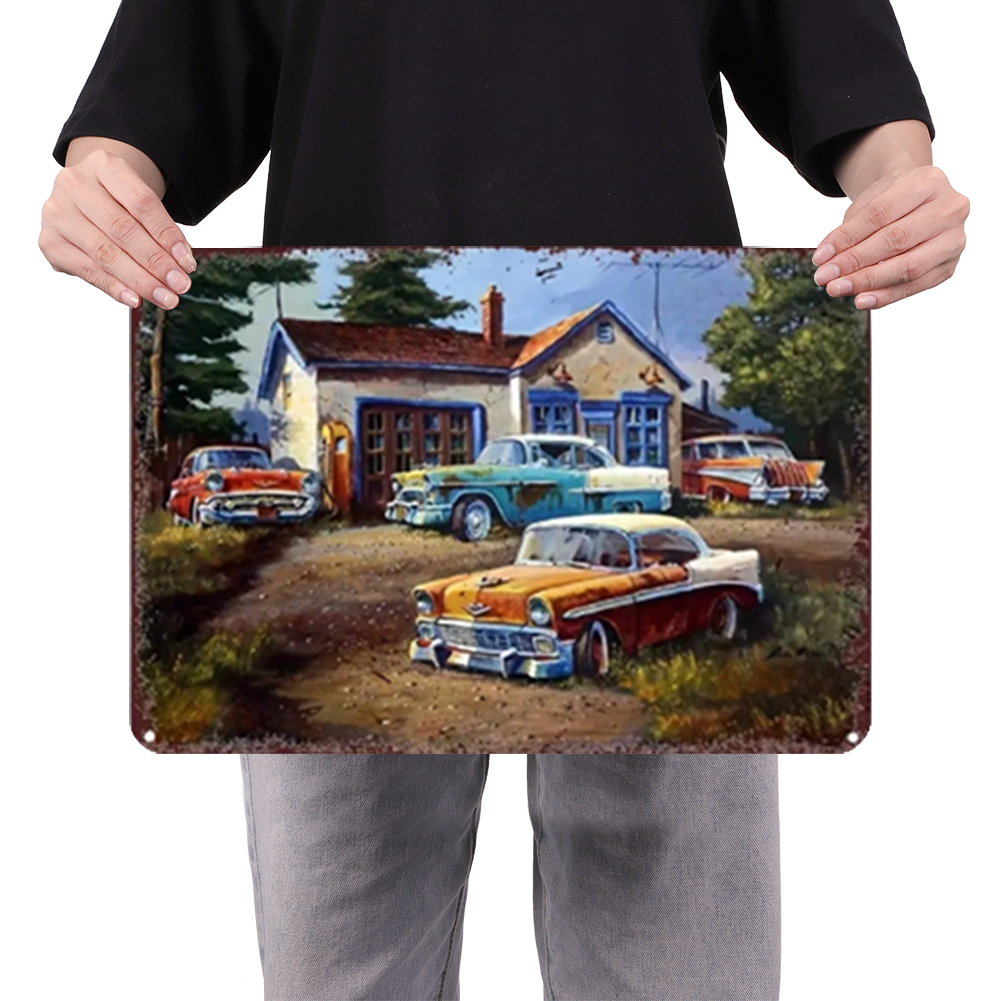 [Big Size]Cars & Rural Farmhouse - Metal Tin Signs(12*16Inch) - Garage