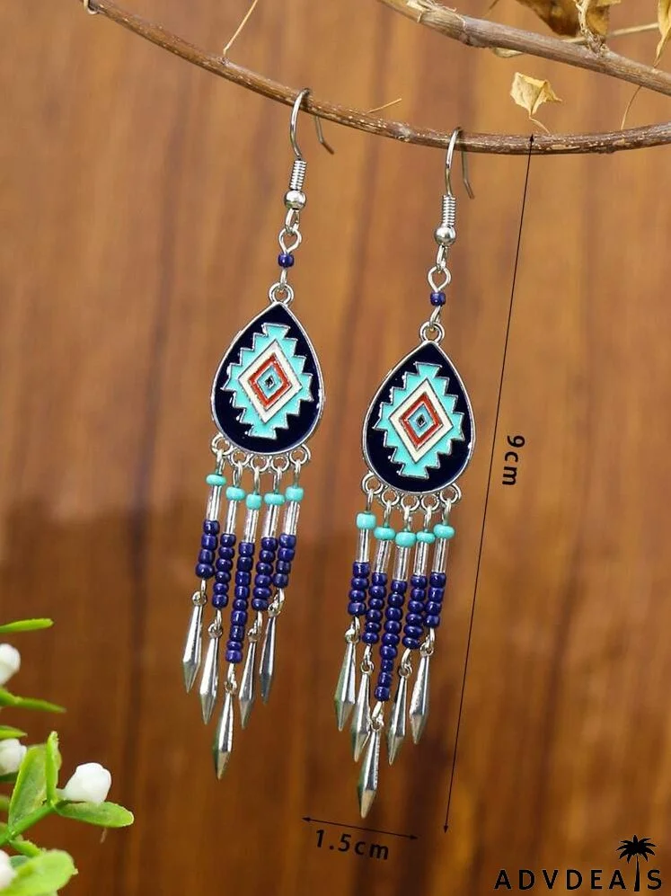 Beaded Tassel Drop Earrings