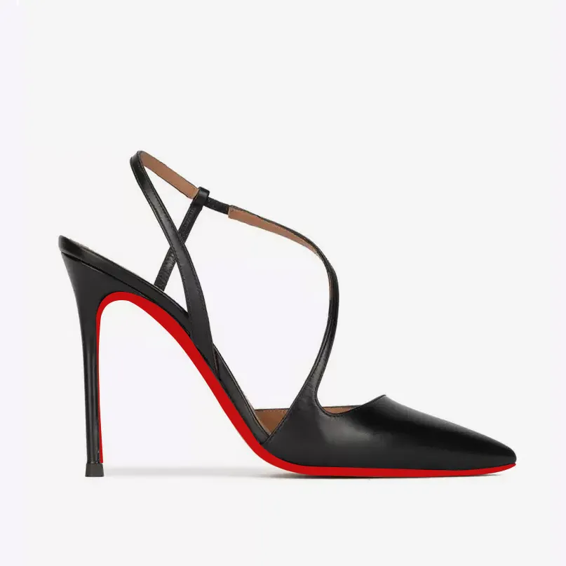100mm Spotlight Wavy Straps Sandals High Heel Sandals Red Bottom Pumps-vocosishoes