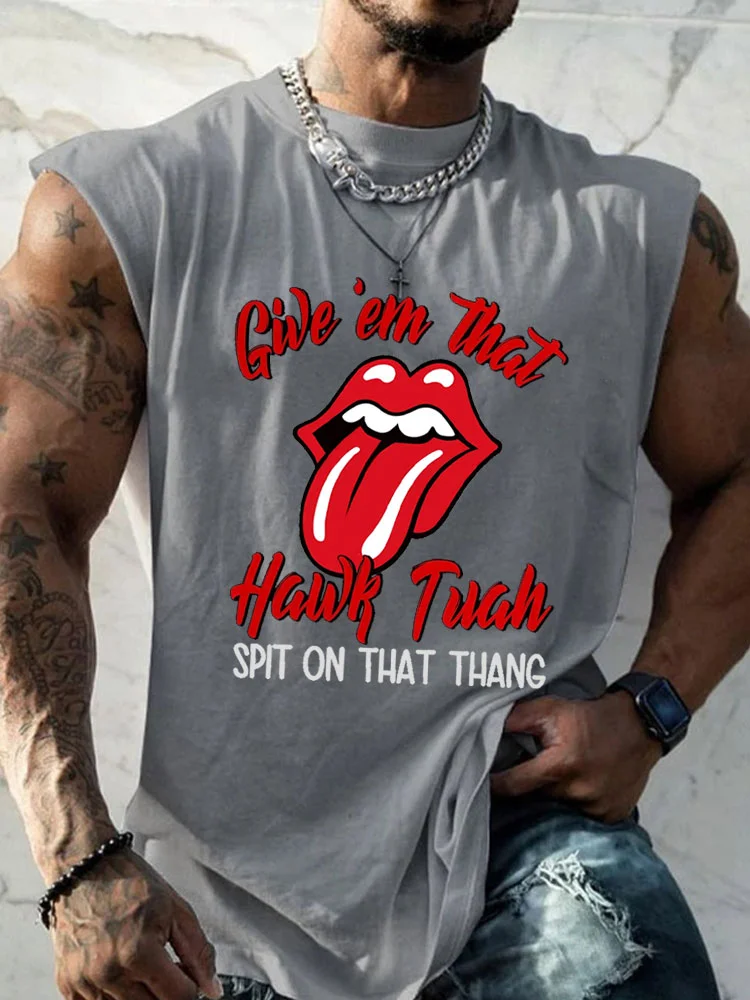 Men's Casual Give 'Em That Hawk Tuah Spit On That Thang Printed Vest