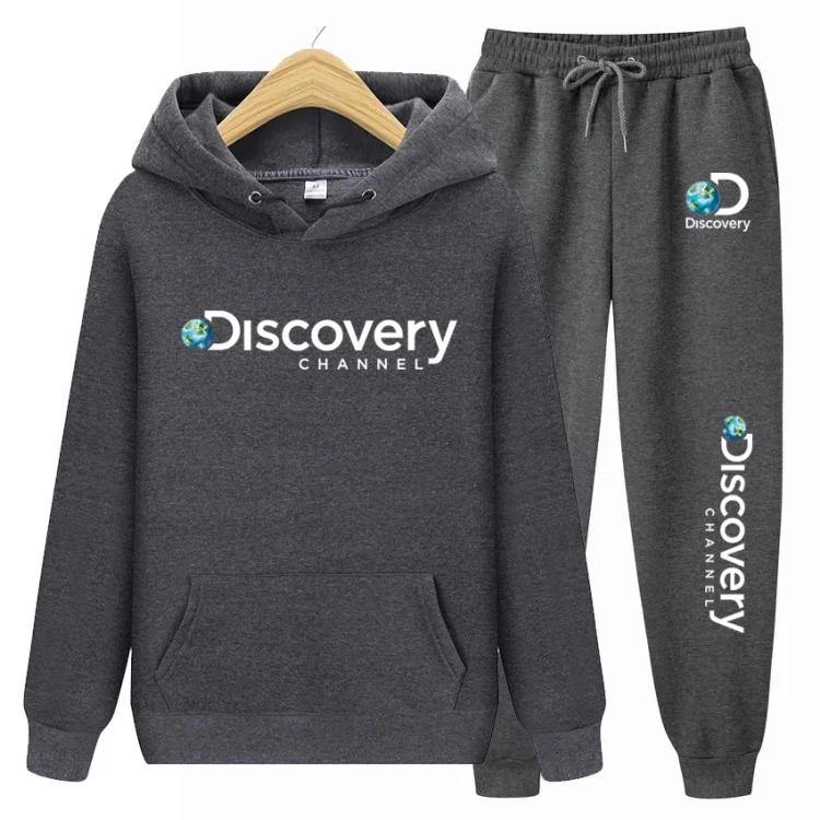 Discovery Channel workout set for men and women, jacket and hoodie, casual sportswear, men's suit, autumn, winter, 2024
