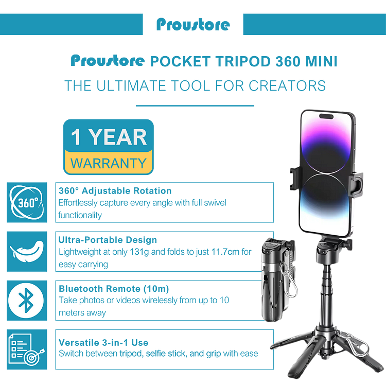 Proustore Pocket Tripod 360 Mini