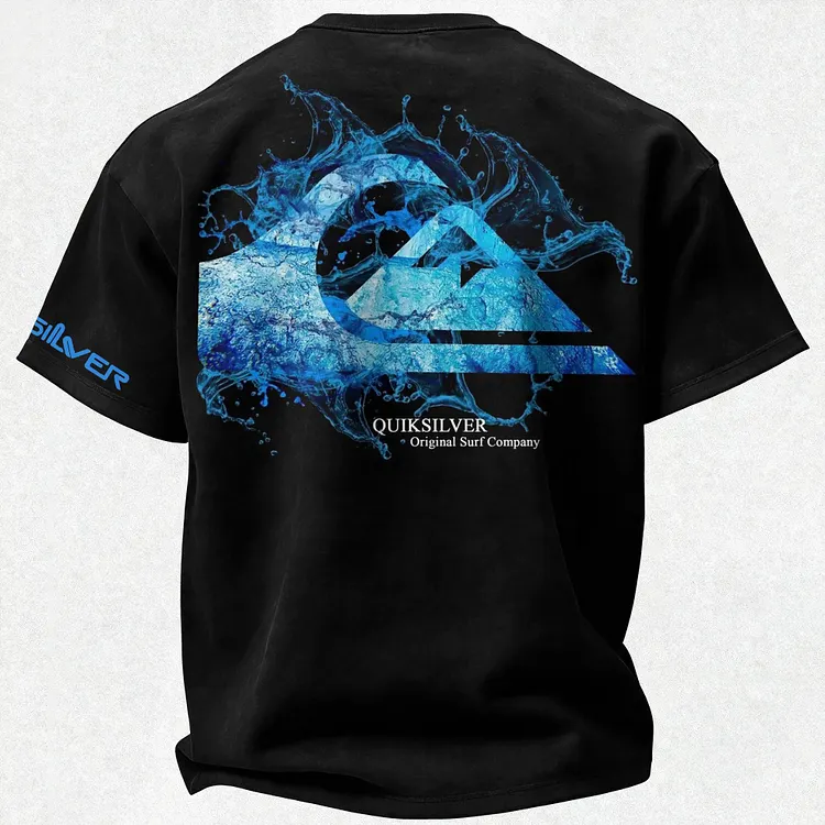 Water Splash Quiksilver Logo Printed Men's T-shirt