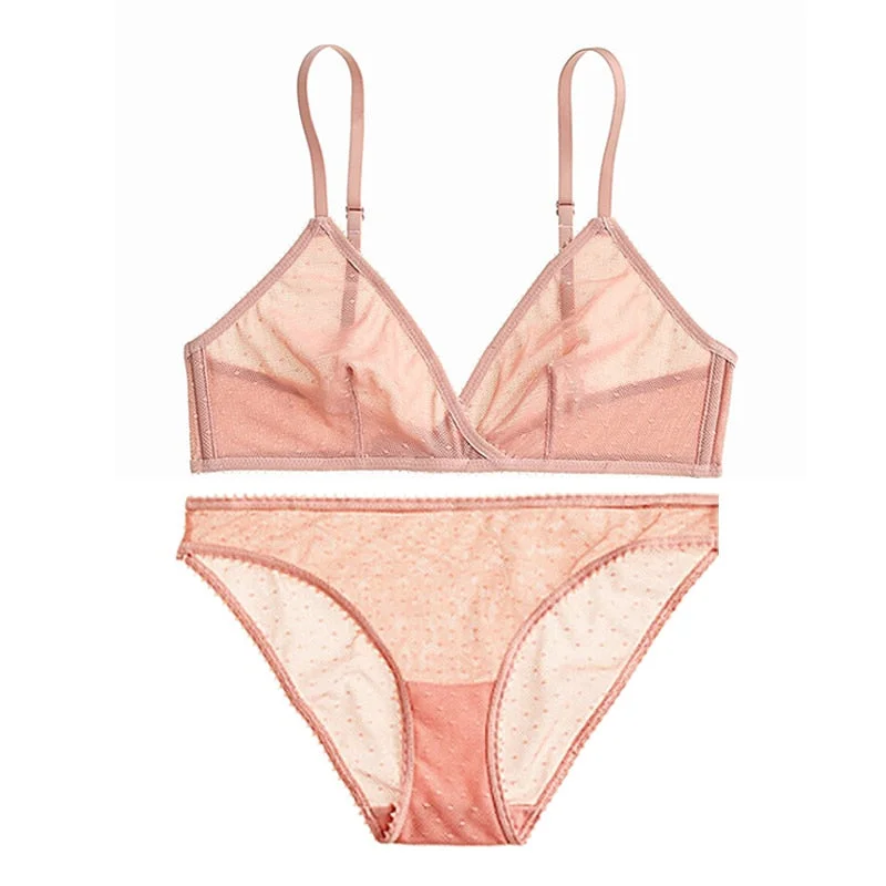 Sexy Bra and g String Thong Set for Women See Through Bra Sets Wireless Sex Bralette Ladies Lace Lingerie Intimates Underwear