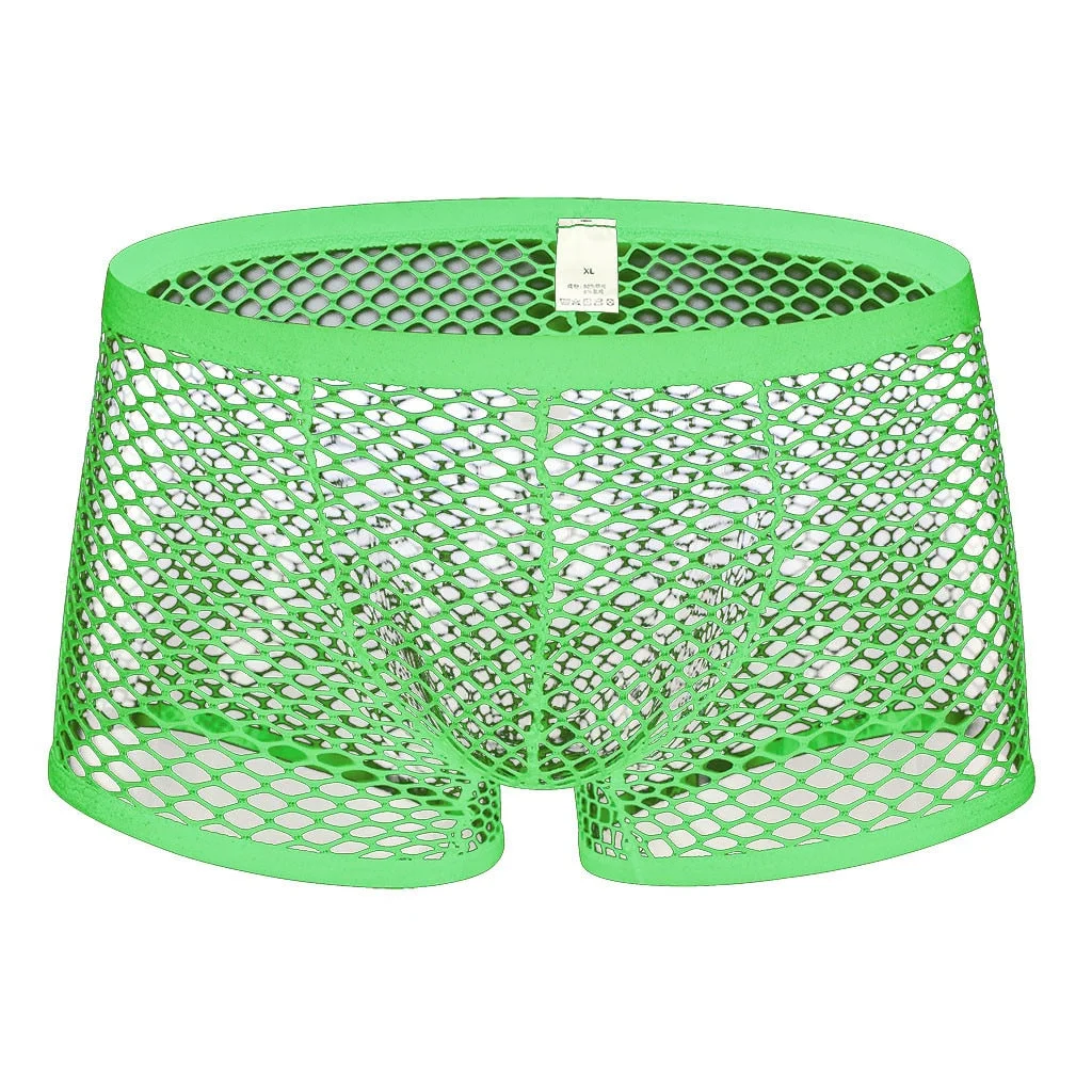 Men's Panties Sexy Mesh Hollow Out Underwear Thongs See Through Sexy Lingerie Erotic Temptation Low-Waist Calzoncillos Hombre