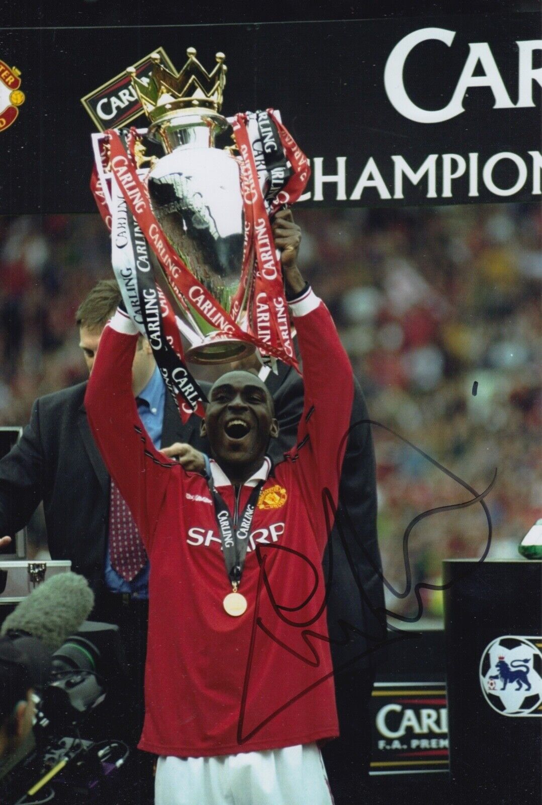 ANDY COLE HAND SIGNED 12X8 Photo Poster painting MANCHESTER UNITED FOOTBALL AUTOGRAPH 5