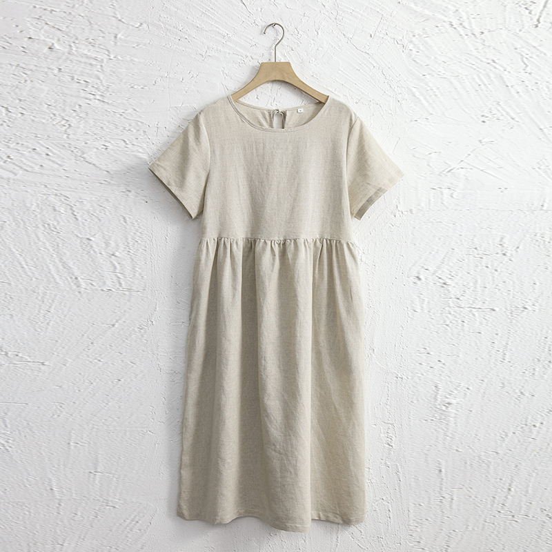 Gamezwind stylish dresses Cotton Linen Dresses For Women 2025 Casualshort Sleeve Back Bandage Harajuku Long Dresse Ladies Dresses Summer Sale Vestidos