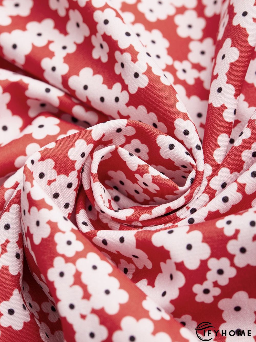 Women's Swing Dress Casual V Neck Loose Short Sleeve Floral Ruched Print Boho Dress | IFYHOME