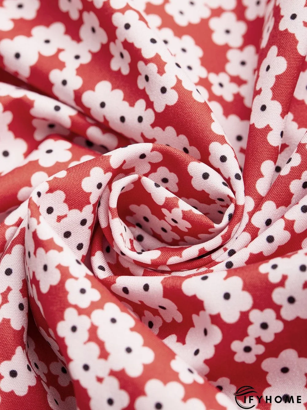 Women's Swing Dress Casual V Neck Loose Short Sleeve Floral Ruched Print Boho Dress | IFYHOME