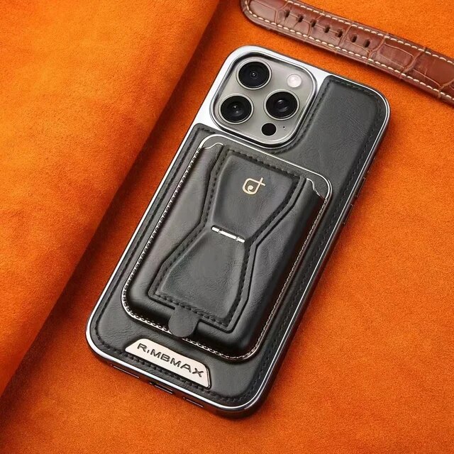 Luxury leather wallet stand phone case for iphone