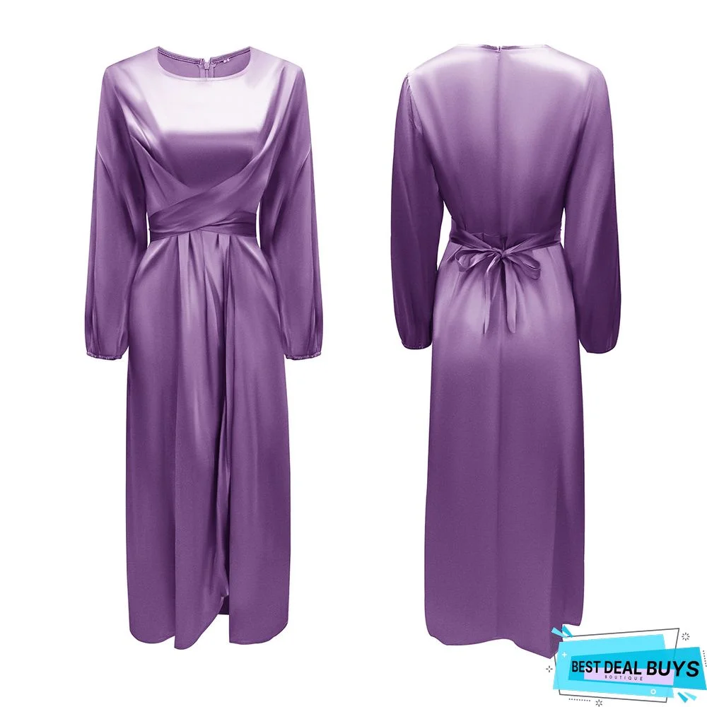 Soft Waist Dress Satin Dress