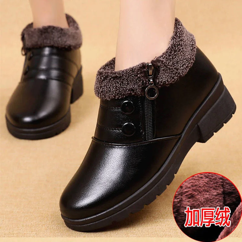 Women Boots 2020 Fashion Waterproof Snow Boots for Winter Shoes Women Casual Lightweight Ankle Warm Winter Boots Soft Leather