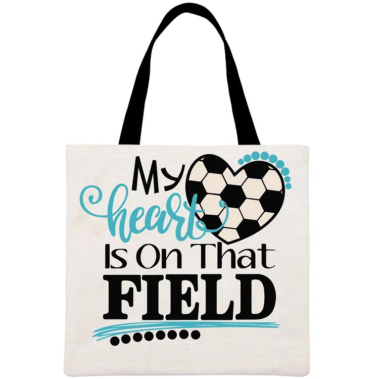 My heart is on that field Printed Linen Bag-Annaletters