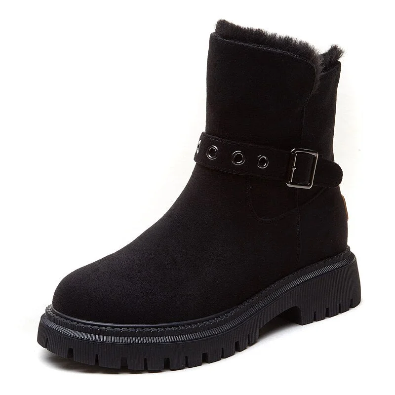 Winter Snow Boots Warm Cotton Shoes Black 2021 High Quality Short Plush Platform Ankle Boots Female Shoes Non Slip Botas Mujer