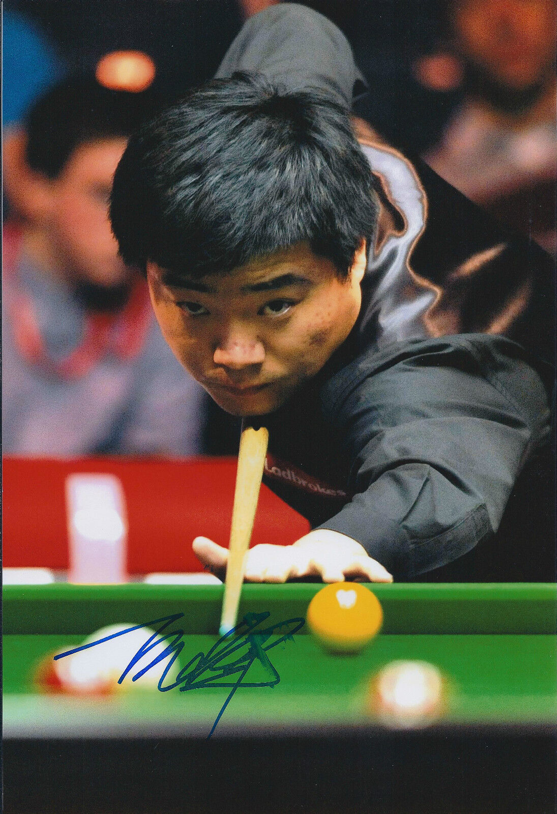 Ding JUNHUI 丁俊晖 AUTOGRAPH Signed Photo Poster painting AFTAL COA SNOOKER Indian Open Winner 2014