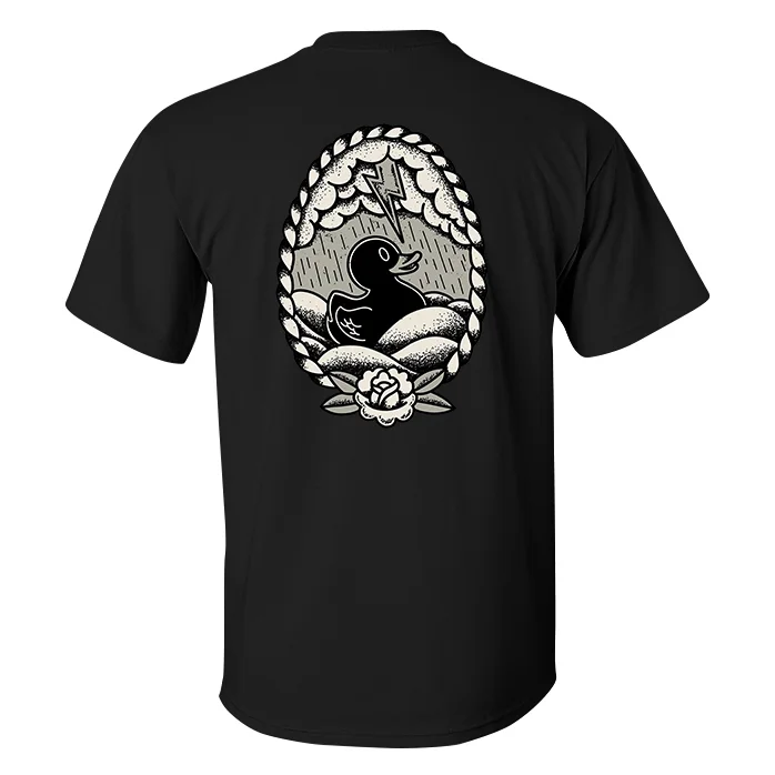 Thunderstorm Flashing Duck Printed Men's T-shirt