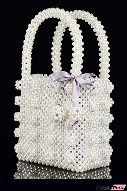 Luxe Pearl Beads Mini Tote