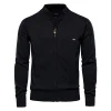 Men's Lapel Jacquard Casual Sweater