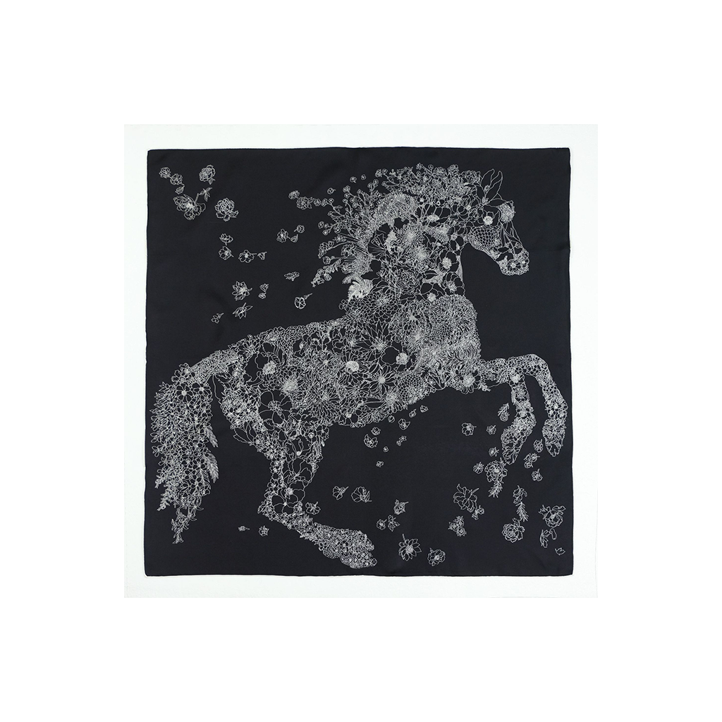 Horse Print Silk Scarf REAL SILK LIFE