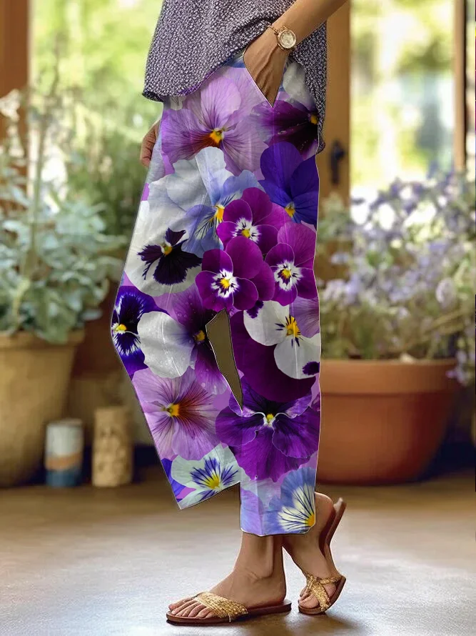 Women's Alzheimer's Print Casual Pants Straight Leg Pants socialshop