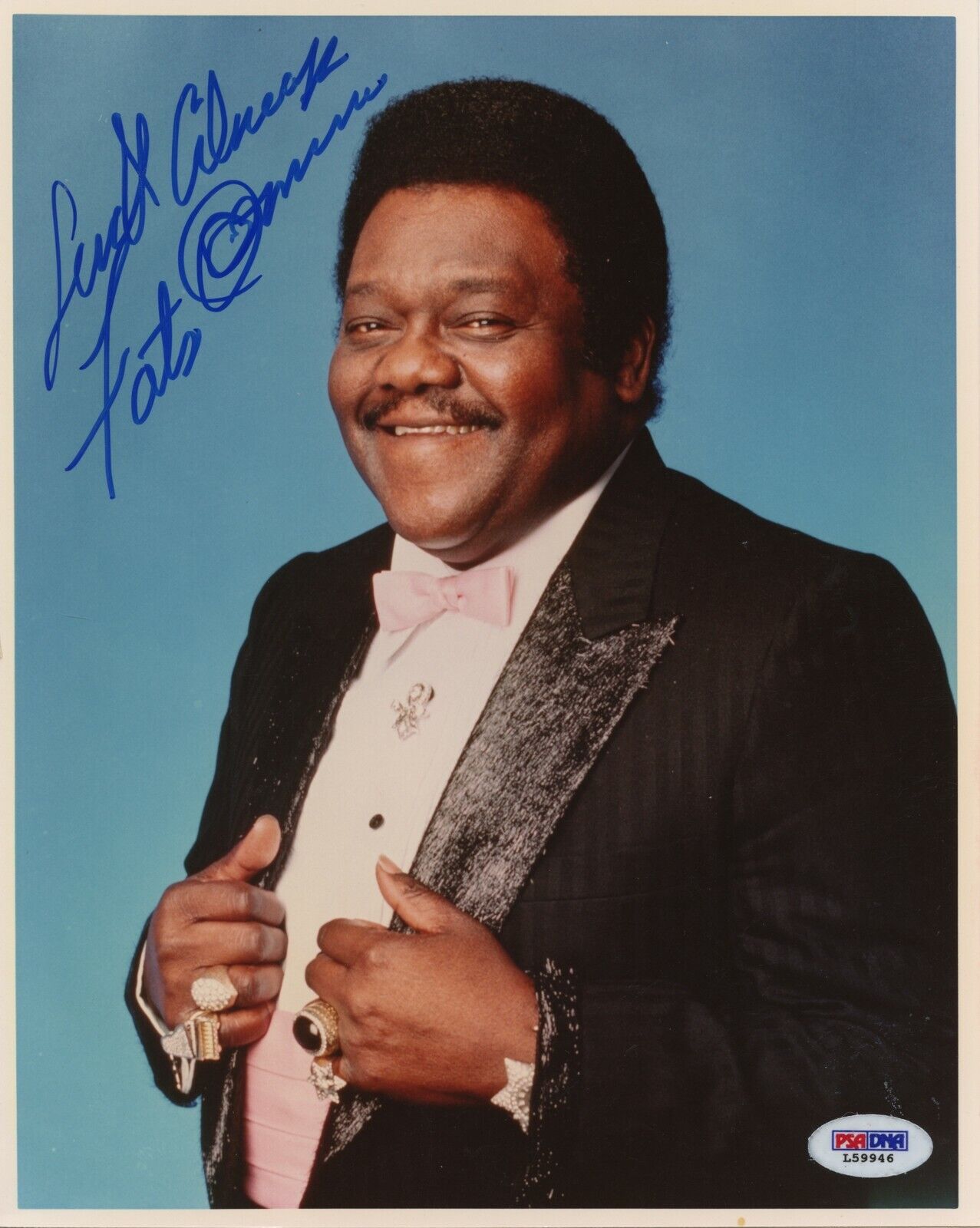FATS DOMINO 8x10 Photo Poster painting Signed Autographed Auto PSA DNA Blueberry Hill