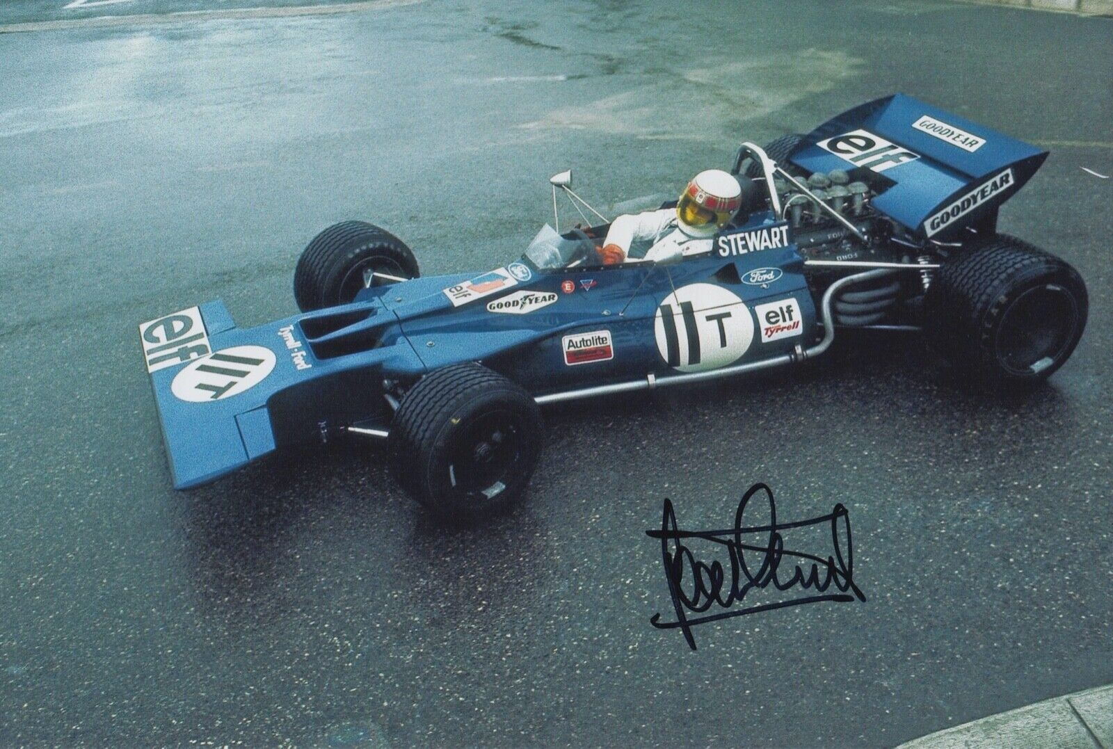 Jackie Stewart Main Signé 12x8 Photo Poster painting F1 Autographe Elf équipe Tyrrell 12