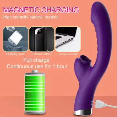 Vibrator pentru femei 2 &icirc;n 1 linge aparat clitoris stimulator G-Spot puternic Vibro Dildo baghetă clitoris feminin fraier jucării sexuale pentru adulți