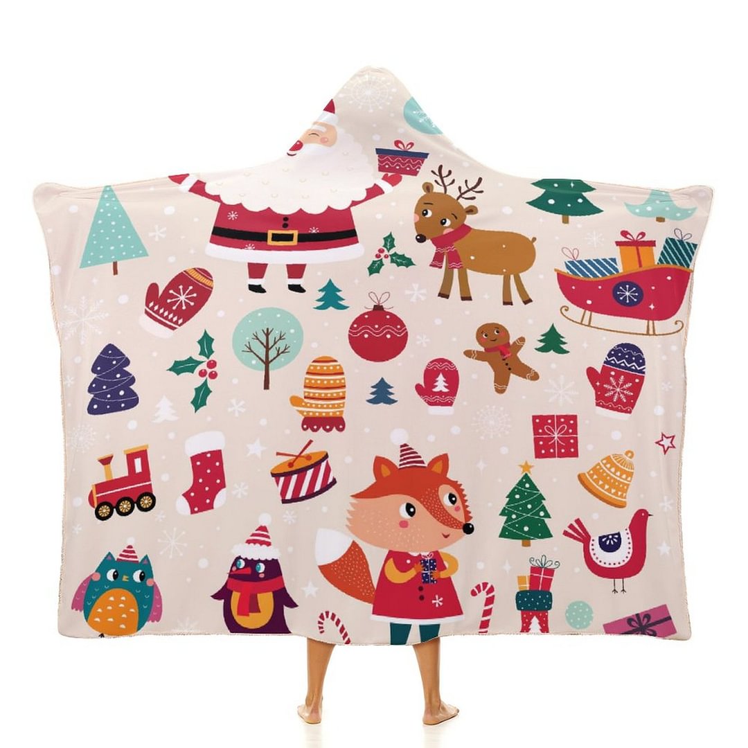 Custom Christmas Gifts Pattern Hooded Blanket
