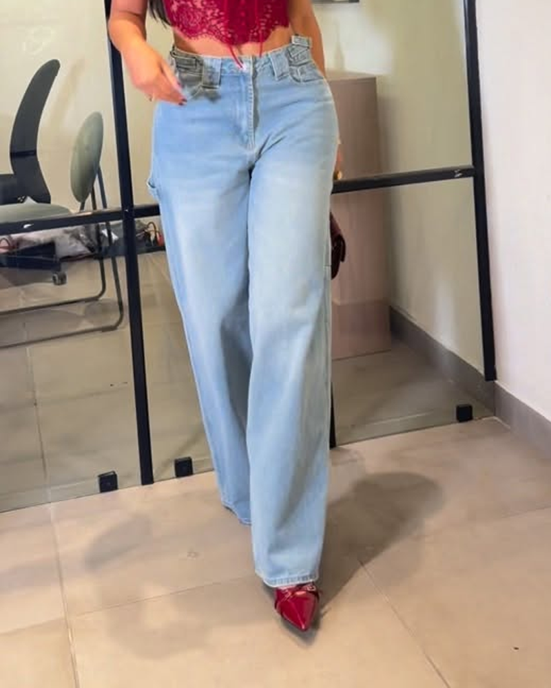 Casual Loose Straight Leg Jeans （Pre-Sale）