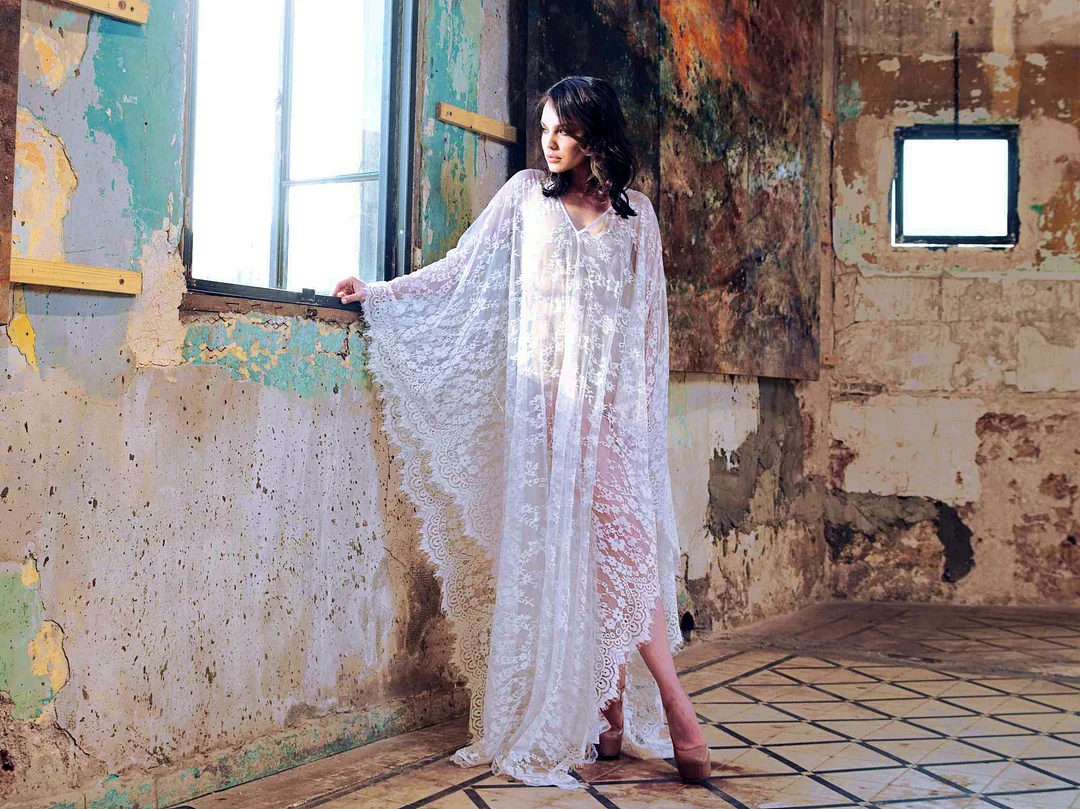 Brownm Brownm Size Gown Loose Lace Dress Beach Smock Dress Pregnant Woman Photo Robe