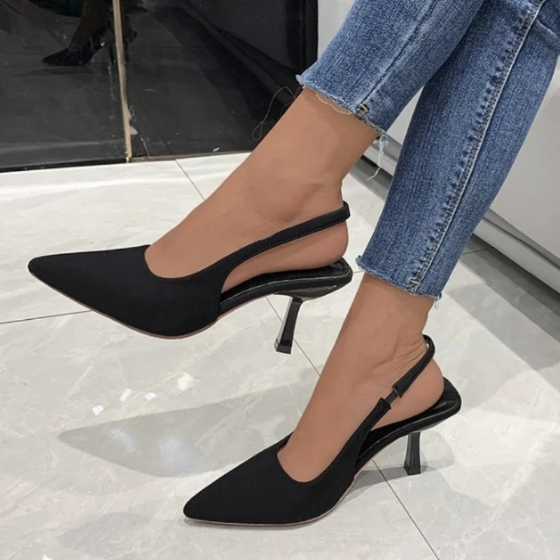 Shoes for Women 2024 Hot Sale Slip on Women's Pumps Autumn Pointed Toe Solid Fashion Shallow Mouth Dress High Heel Pump Women